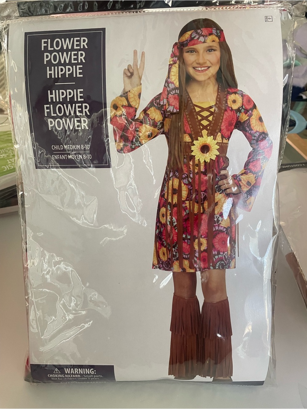 Flower Power Hippie Girls Costume - Multicolor Halloween Party